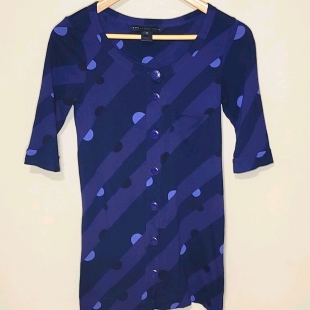 Likes New Womens Marc by Marc Jacobs Luna Print Cotton Top Size XS